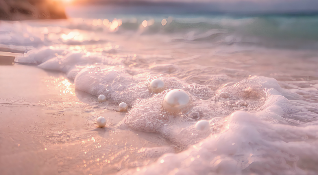Ocean foam and pearls representing the birth of Aphrodite and sensuality.