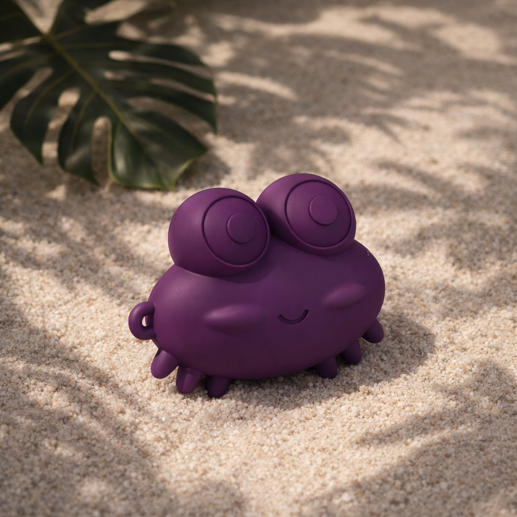Cancer Moon Crab vibrator resting on warm sand
